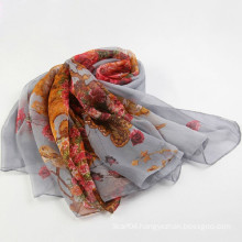 Pure silk chiffon square printed scarf with many avail design